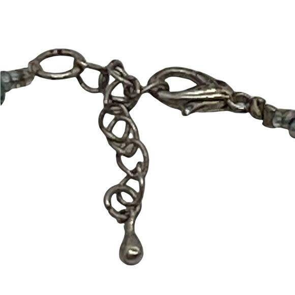 Fashion Painted Stone Bead 16” Necklace Handcrafted Turquoise Colored Howlite - Picture 4 of 12